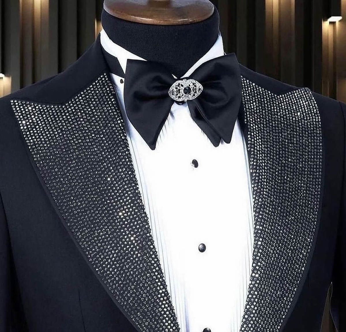 Men Formal Wear Modern - Abito da uomo formale con perline,